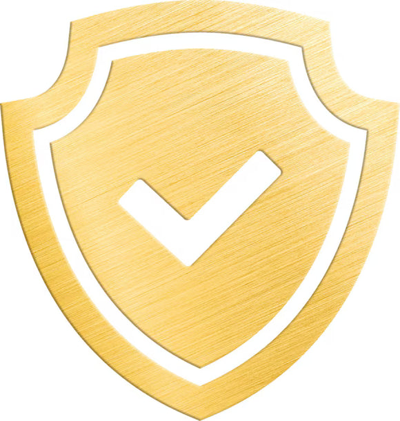 Gold shield seal with yes tick check mark label symbol positive approval accept control clipart 985165 256
